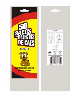 Sacos Plásticos Recolha de Dejetos de cão - 50 Sacos para Dejectos de Cães - Monómero